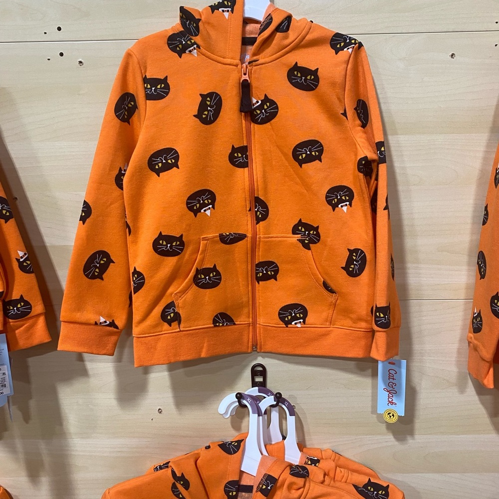 Kids Orange & Black Halloween Jackets by Cat & Jack from Target.
